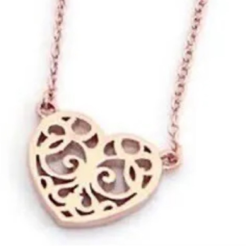 Authentic Vintage Tiffany&Co RETIRED Enchanted Heart Necklace Rubedo-Rose Gold 1